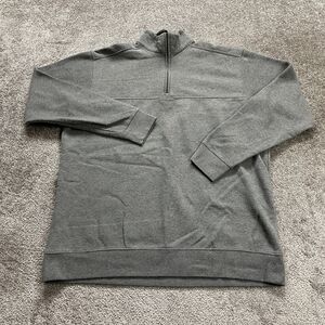 Columbia Hart Mountain Jacket Men XL Gray Fleece 1/4 Zip High Neck Logo Hiking